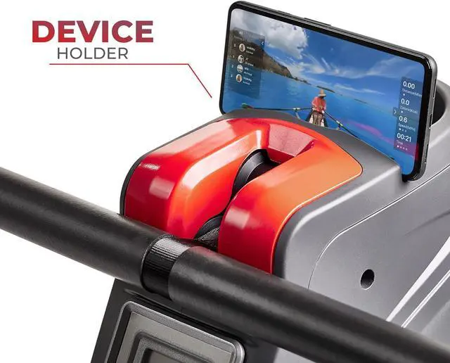 Alt view image 7 of 7 - Sunny Health & Fitness Multi-Function Premium Magnetic Rowing Machine, Bicep Curls, Upward Rows, Seated Rows, Foldable Slide Rails, Digital Monitor and Optional Bluetooth with Free SunnyFit App