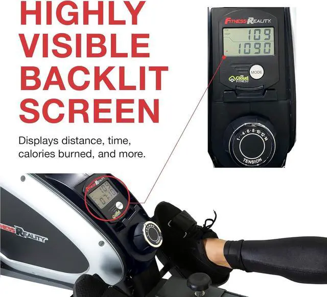 Alt view image 3 of 6 - Fitness Reality Magnetic Rowing Machine with Bluetooth Workout Tracking Built-In, Additional Full Body Extended Exercises, App Compatible, Tablet Holder, Rowing Machines for Home Use