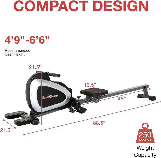 Alt view image 6 of 6 - Fitness Reality Magnetic Rowing Machine with Bluetooth Workout Tracking Built-In, Additional Full Body Extended Exercises, App Compatible, Tablet Holder, Rowing Machines for Home Use