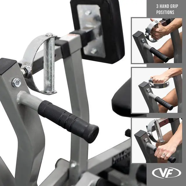 Alt view image 5 of 7 - Valor Fitness Seated Row Machine - Back Chest Workout - Plate Loaded- Independent Converging Arms - Multi Grip Positions - Rotating Handles- includes 2" Plate Adapters - Home Gym Max 400 lbs