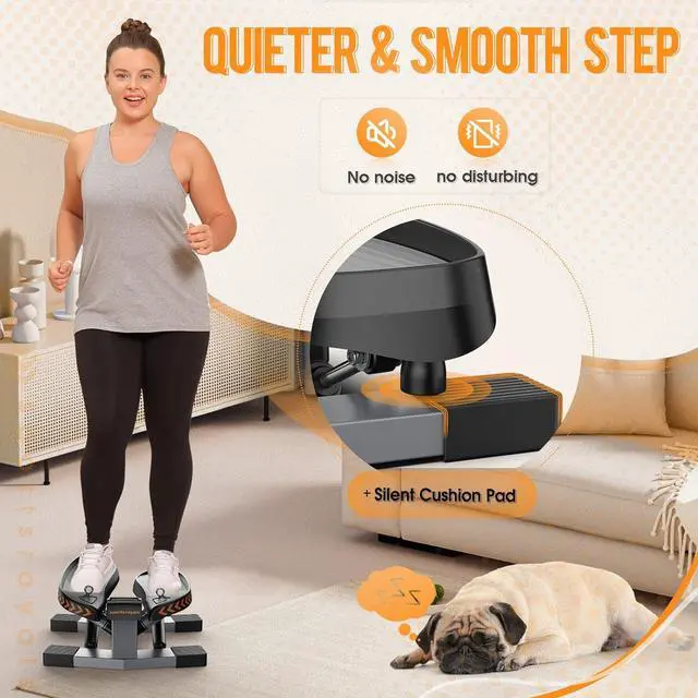 Alt view image 7 of 7 - Sportsroyals Stair Stepper for Exercises-Twist Stepper with Resistance Bands and 330lbs Weight Capacity