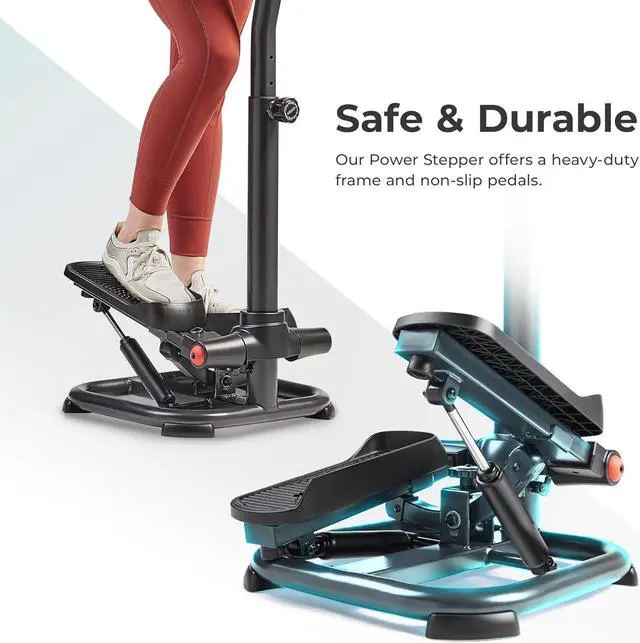 Alt view image 5 of 7 - Sunny Health & Fitness 2-in-1 Premium Power Stepper with Resistance Bands, Low-Impact Cardio, Space-Saving, Height-Adjustable, with Enhanced Bluetooth Connectivity with Free SunnyFit App
