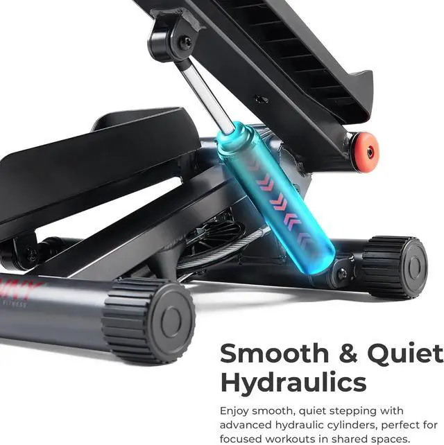 Alt view image 3 of 7 - Sunny Health & Fitness Mini Stepper for Exercise at Home, Stair Step Workout Machine with Resistance Band and Over 300lb Weight Capacity, Optional Twist Motion and Free SunnyFit App Connection