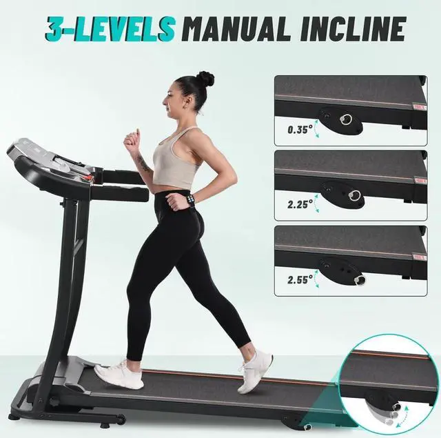 Alt view image 5 of 7 - Merax Electric Folding Treadmill  Easy Assembly Fitness Motorized Running Jogging Machine with Speakers for Home Use, 12 Preset Programs