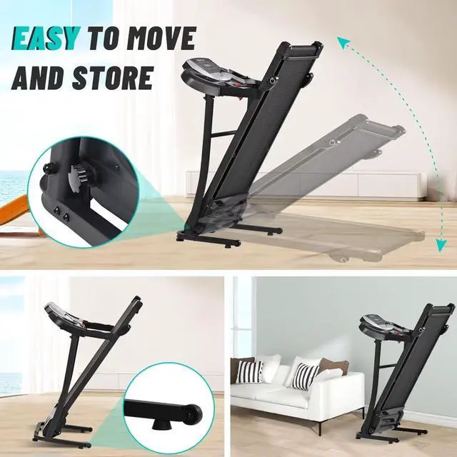 Alt view image 6 of 7 - Merax Electric Folding Treadmill  Easy Assembly Fitness Motorized Running Jogging Machine with Speakers for Home Use, 12 Preset Programs