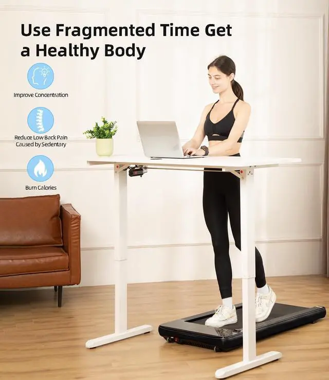 Alt view image 2 of 7 - Walking Pad - Under Desk Treadmill, Treadmills for Home/Office, Portable Treadmill, Walking Pad Treadmill Under Desk with Remote Control LED Display- Ideal for Fitness Enthusiast (Black)