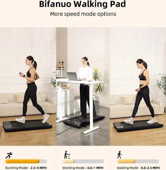 Alt view image 7 of 7 - Walking Pad - Under Desk Treadmill, Treadmills for Home/Office, Portable Treadmill, Walking Pad Treadmill Under Desk with Remote Control LED Display- Ideal for Fitness Enthusiast (Black)