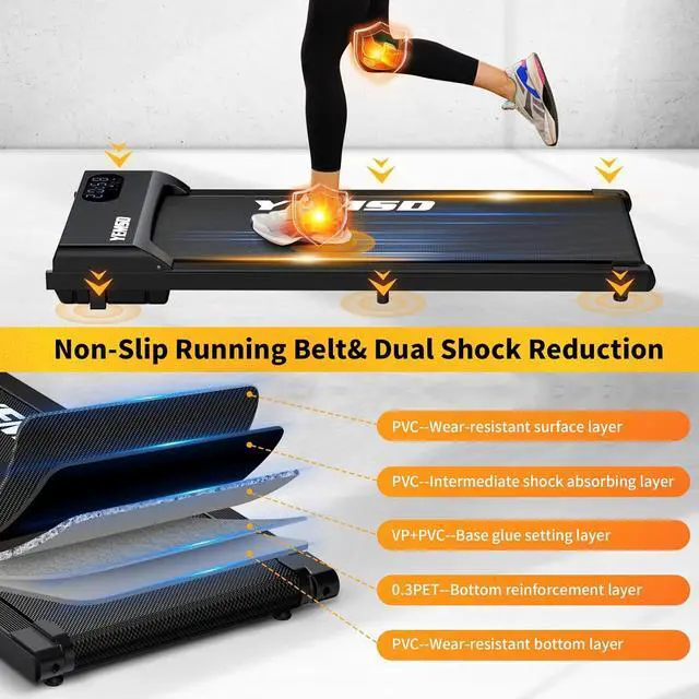 Alt view image 2 of 7 - Walking Pad, Walking Pad Treadmill 330 lb capacity3 in 1 Portable Under Desk Treadmill for Home and Office with Remote Control, LED Display
