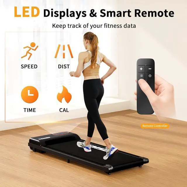 Alt view image 4 of 7 - Walking Pad, Walking Pad Treadmill 330 lb capacity3 in 1 Portable Under Desk Treadmill for Home and Office with Remote Control, LED Display