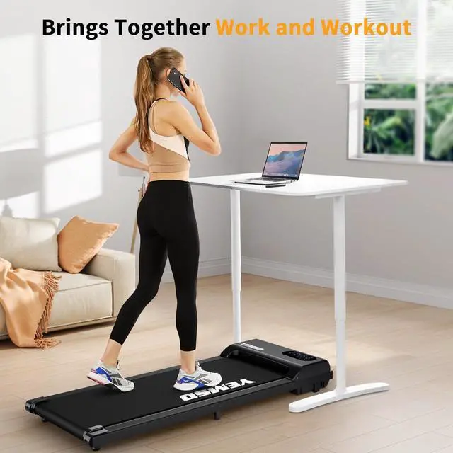 Alt view image 6 of 7 - Walking Pad, Walking Pad Treadmill 330 lb capacity3 in 1 Portable Under Desk Treadmill for Home and Office with Remote Control, LED Display