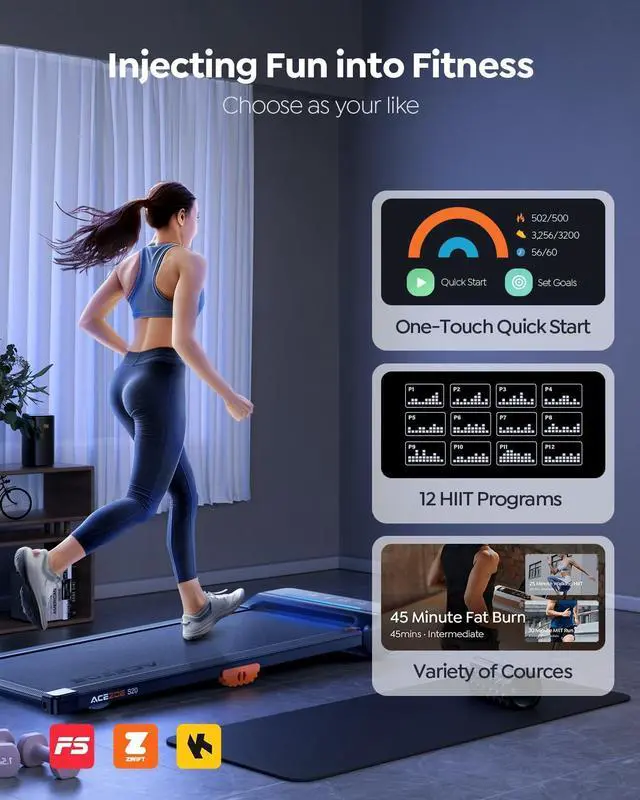 Alt view image 6 of 7 - Under Desk Treadmill, Walking Treadmills for Home, 3 in 1 Portable Treadmill, Strolling Walking Running Machine, APP/Remote Control, 265lbs Capacity, Lightweight