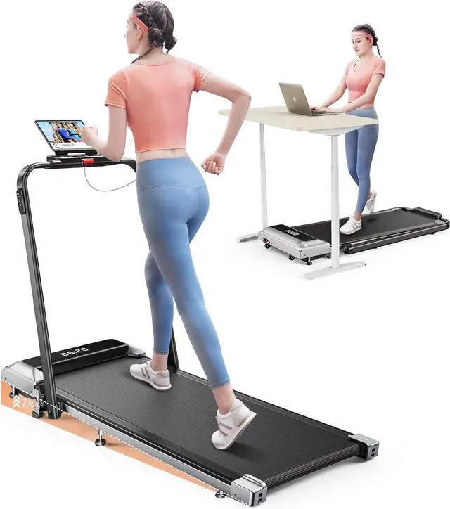 Main image of Walking Pad Under Desk Treadmill with Incline, 2 in 1 Folding Treadmill for Home/Office, Portable Compact Treadmill with Remote Control, APP & LED Display 300LBS Capacity