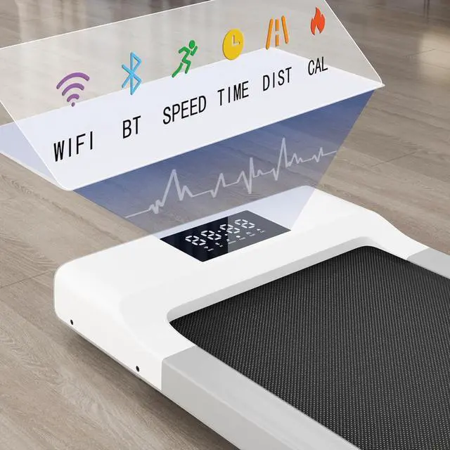 Alt view image 4 of 7 - Superun Walking Pad Treadmill, 2 in 1 Low Noise Under Desk Treadmill for Home Office, 2.5HP Portable Mini Walking Treadmill, 300 Lbs Capacity Installation-Free