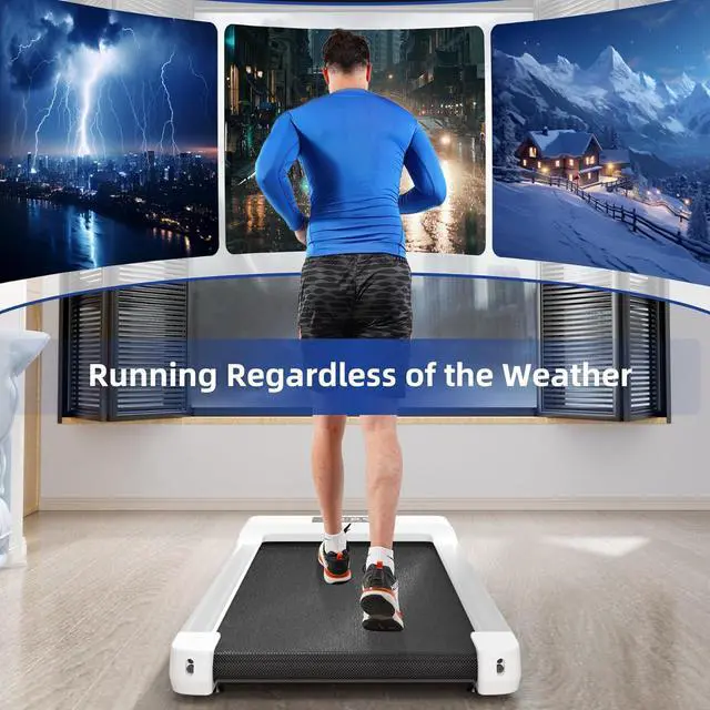 Alt view image 6 of 7 - Superun Walking Pad Treadmill, 2 in 1 Low Noise Under Desk Treadmill for Home Office, 2.5HP Portable Mini Walking Treadmill, 300 Lbs Capacity Installation-Free