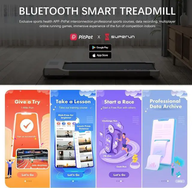 Alt view image 2 of 7 - SupeRun Under Desk Treadmill, Walking Pad, Portable Treadmill with Remote Control LED Display, Quiet Walking Jogging Machine for Office Home Use