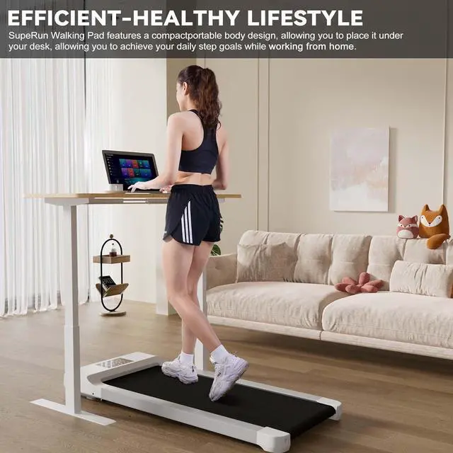 Alt view image 6 of 7 - SupeRun Under Desk Treadmill, Walking Pad, Portable Treadmill with Remote Control LED Display, Quiet Walking Jogging Machine for Office Home Use