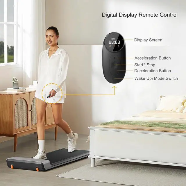 Alt view image 5 of 6 - WalkingPad P1 Folding Treadmill, Ultra Slim Foldable Treadmill Smart Fold Walking Pad Portable Walking/Jogging Machine with App & Remote Control Grey