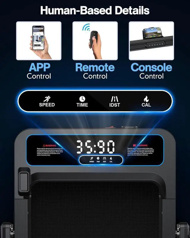 Alt view image 5 of 7 - Incline Walking Pad Treadmill: [Voice Controlled] 2 in 1 Smart Treadmill with 300lbs Capacity Compatible with Wellfit Kinomap ZWIFT APP - 2.5HP Quiet Treadmill with Console Remote Control