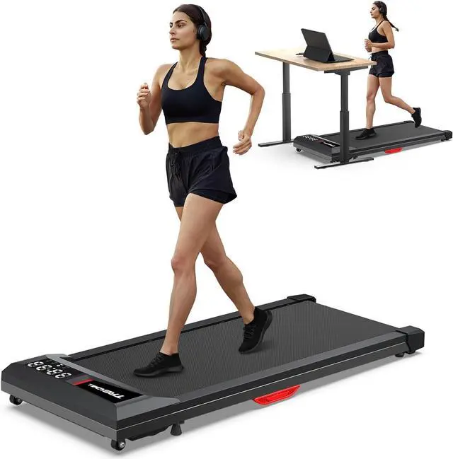 Main image of Walking Pad Under Desk Incline Treadmill for Home Office, 40dB Small Treadmill 300lbs Capacity, Cardio Training Walking Jogging Running, Easy to Move Use, Compatible with KINOMAP WELLFIT Apple Health