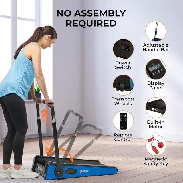 Alt view image 5 of 7 - Lifepro Smallest Portable 30in Small Mini Walking Pad Treadmill Installation Free, Adjustable Incline, Under Desk Work Compact Treadmills for Home/Office - Max Load 220Lbs & Speed 3MPH
