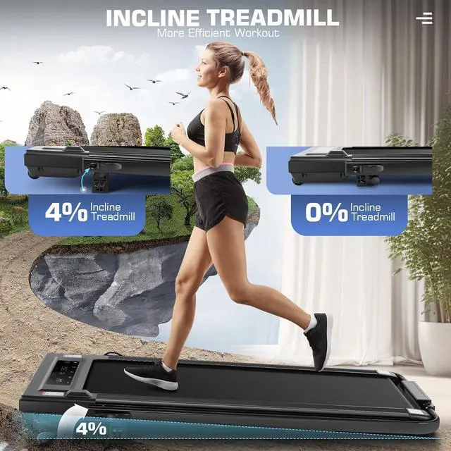 Alt view image 3 of 7 - ANCHEER Treadmills, 3 in 1 Folding Treadmill with Incline, Walking Pad Treadmill Under Desk for Home Office, Portable Treadmill with Remote Control, Quiet and Powerful, Installation-Free