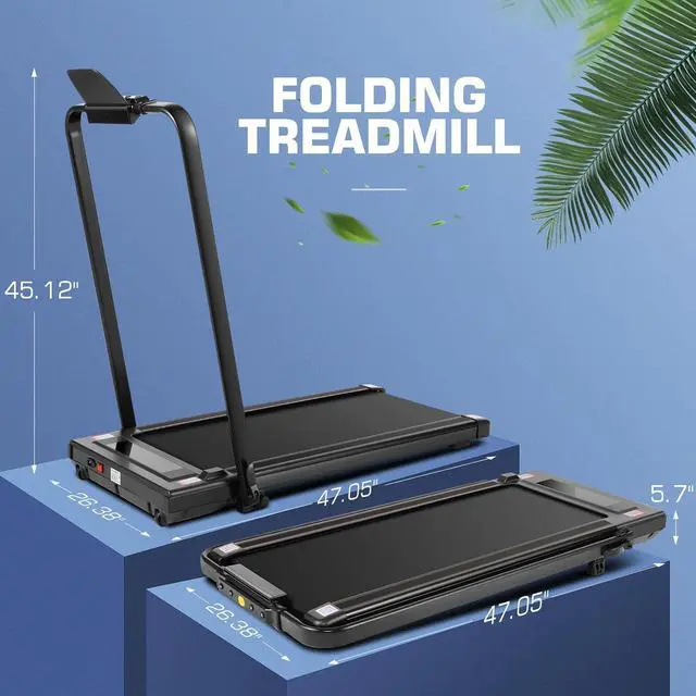 Alt view image 7 of 7 - ANCHEER Treadmills, 3 in 1 Folding Treadmill with Incline, Walking Pad Treadmill Under Desk for Home Office, Portable Treadmill with Remote Control, Quiet and Powerful, Installation-Free