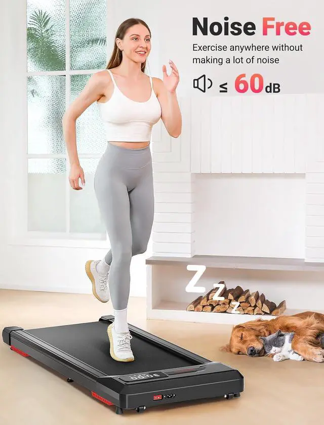 Alt view image 5 of 6 - THERUN Walking Pad, 2.5 HP Under Desk Treadmill with Remote Control for Walking and Jogging, 265lbs Capacity Widen Running Belt Portable Walking Desk Treadmill LED Display for Home/Office
