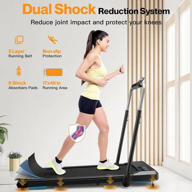 Alt view image 7 of 7 - Walking Pad, Under Desk Treadmill with 6% Incline, Portable Walking Pad Treadmill for Home and Office with APP & Remote Control and LED Display, 320 lbs Capacity