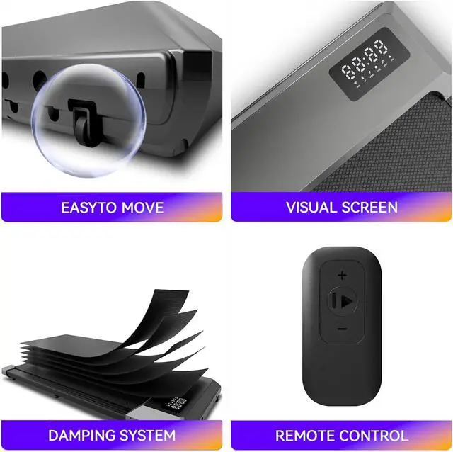Alt view image 3 of 5 - Walking Pad, 2.5 HP Under Desk Treadmill, 2 in 1 Treadmill for Home 265 Ibs Weight Capacity, with Smart APP Remote Control LED Display