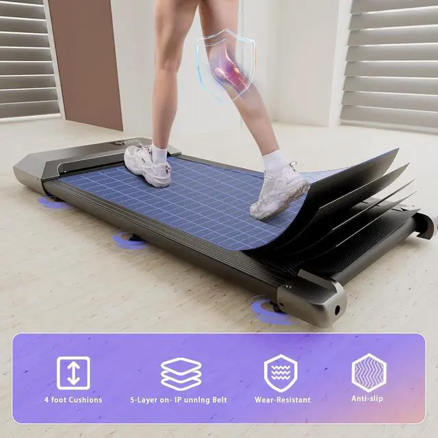 Alt view image 4 of 5 - Walking Pad, 2.5 HP Under Desk Treadmill, 2 in 1 Treadmill for Home 265 Ibs Weight Capacity, with Smart APP Remote Control LED Display