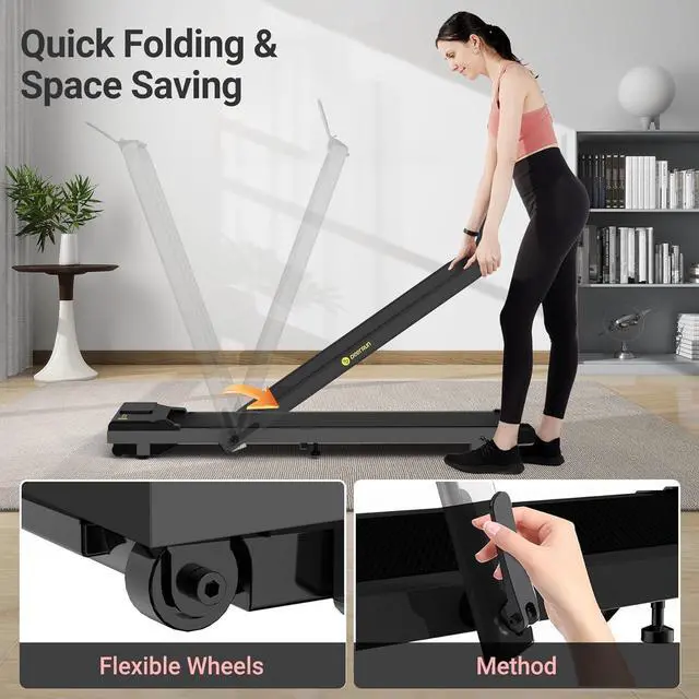 Alt view image 6 of 6 - DeerRun 3 in 1 Folding Treadmill, Walking Pad-Under Desk Treadmill, 3.0HP Quiet Foldable Portable Treadmill, 300 lbs Capacity Treadmills for Home Small Spaces with Remote Control and APP