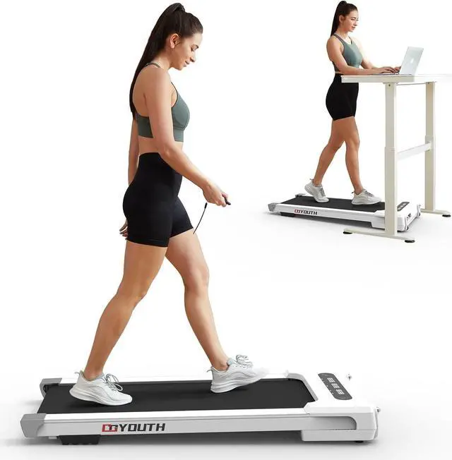 Main image of GOYOUTH 2 in 1 Under Desk Electric Treadmill Motorized Exercise Machine with Wireless Speaker, Remote Control and LED Display, Walking Jogging Machine for Home/Office Use
