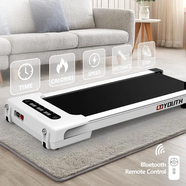 Alt view image 2 of 7 - GOYOUTH 2 in 1 Under Desk Electric Treadmill Motorized Exercise Machine with Wireless Speaker, Remote Control and LED Display, Walking Jogging Machine for Home/Office Use