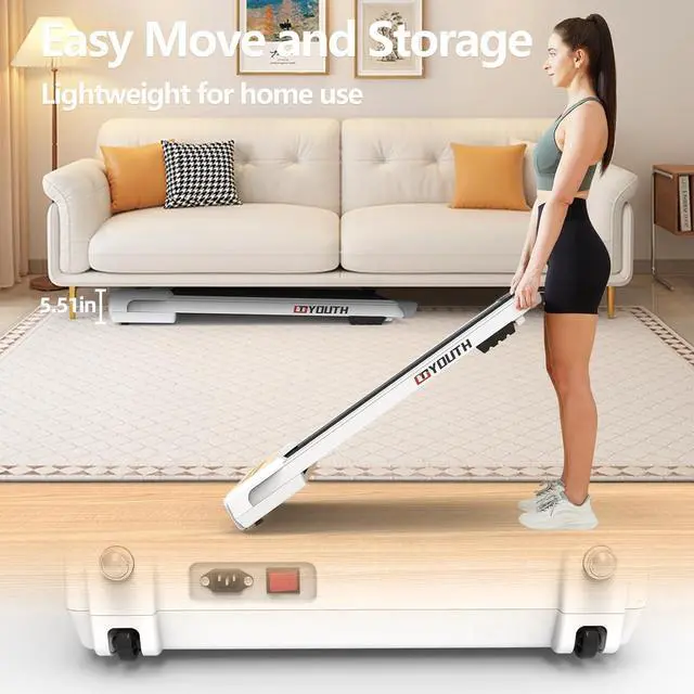 Alt view image 4 of 7 - GOYOUTH 2 in 1 Under Desk Electric Treadmill Motorized Exercise Machine with Wireless Speaker, Remote Control and LED Display, Walking Jogging Machine for Home/Office Use