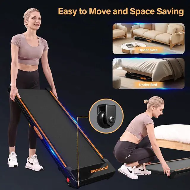 Alt view image 7 of 7 - Walking Pad Treadmill with Incline, Under Desk Treadmills, Portable Treadmill for Home Office, Walking Pad 4 in 1 Treadmill for Walking Running, 2.5HP Compact Treadmill with Remote Control