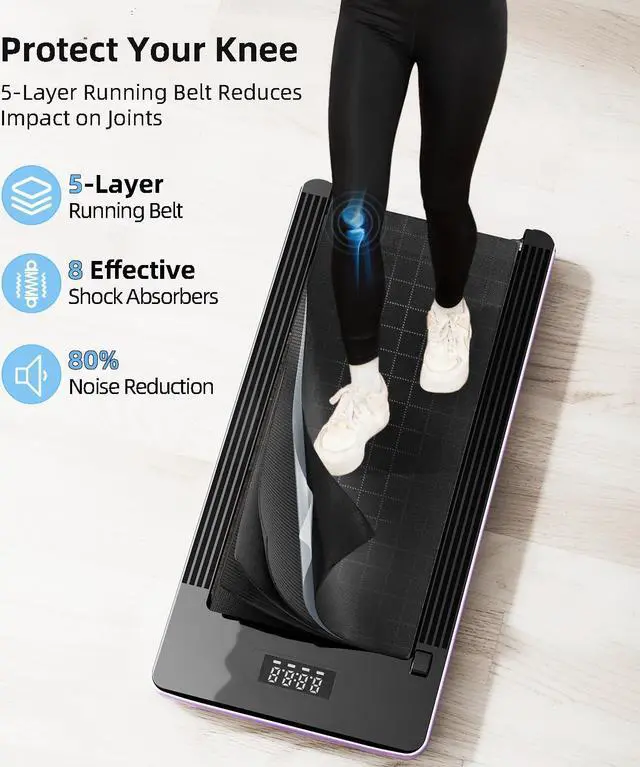Alt view image 5 of 7 - Walking Pad - Under Desk Treadmill, Treadmills for Home/Office, Portable Treadmill, Walking Pad Treadmill Under Desk with Remote Control LED Display- Ideal for Fitness Enthusiast (Black)