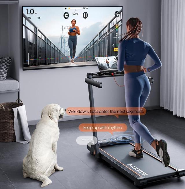 Alt view image 6 of 7 - 2 in 1 Foldable Treadmill for Home, Under Desk Treadmill with 12 HIIT Modes, Workout APPs and Touch Screen, 2.5HP Walking Treadmill for Home Office, 265lbs Capacity, Installation-free
