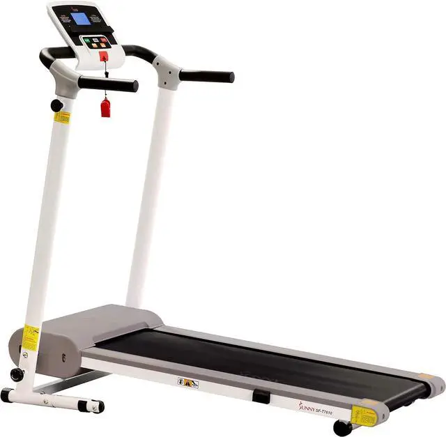 Alt view image 2 of 7 - Sunny Health & Fitness Smart Foldable Exercise Running Walking Treadmill, Easy Assembly, LCD Performance Monitor, Device Holder, Optional SunnyFit® App Enhanced Connectivity