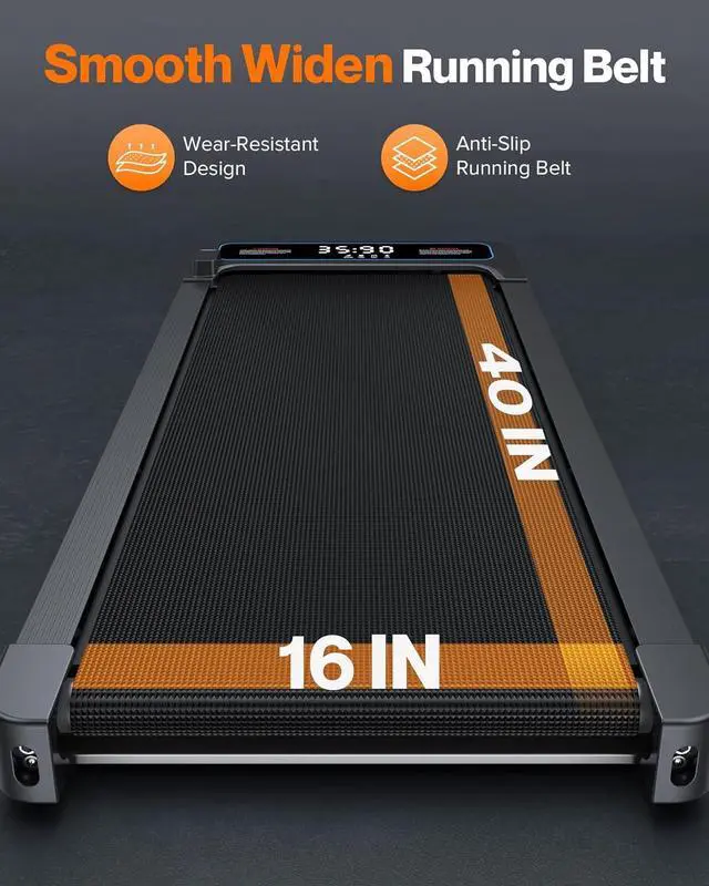 Alt view image 5 of 7 - Under Desk Walking Pad Treadmill: [Voice Controlled] Smart Incline Treadmill Works with KINOMAP WELLFIT APP for Home Office - 300Lbs Capacity Quiet Treadmills with LED Screen Remote Control