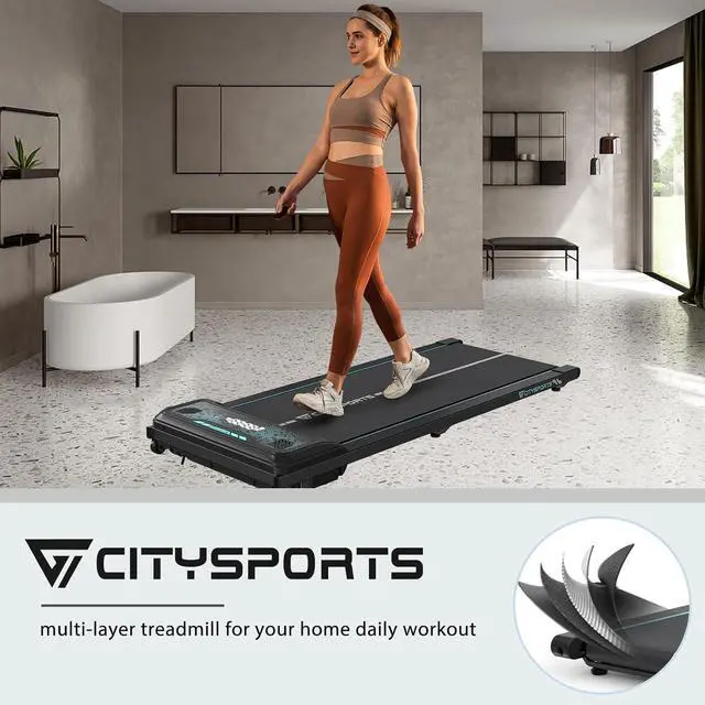 Alt view image 6 of 6 - CITYSPORTS Treadmill Under Desk, Walking Pad Treadmill, Treadmill Ultra Slim & Portable for Home