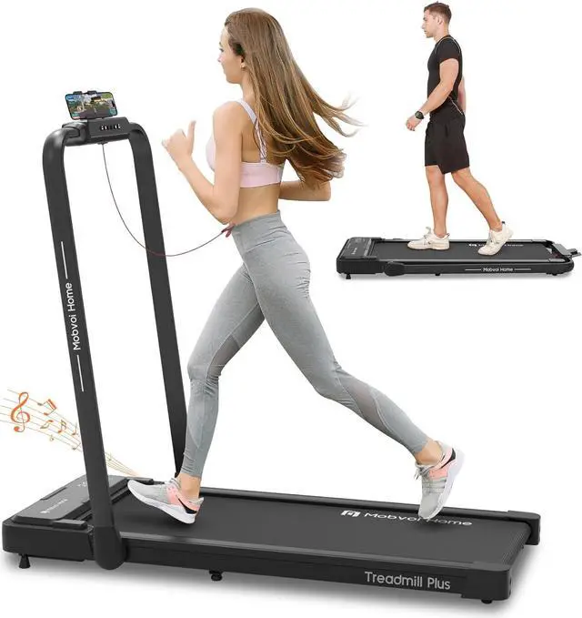 Main image of Mobvoi Home Treadmill Plus 3 in 1 Folding Treadmill Walking Pad 2.5HP Compact Under Desk Running Walking Machine for Home Office Remote Control LED Display Speaker Large Running Area 265LBS 7.6 MPH