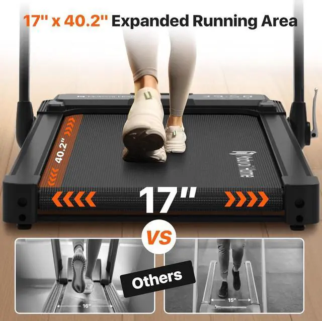 Alt view image 4 of 7 - Mobvoi Home Treadmill Plus 3 in 1 Folding Treadmill Walking Pad 2.5HP Compact Under Desk Running Walking Machine for Home Office Remote Control LED Display Speaker Large Running Area 265LBS 7.6 MPH