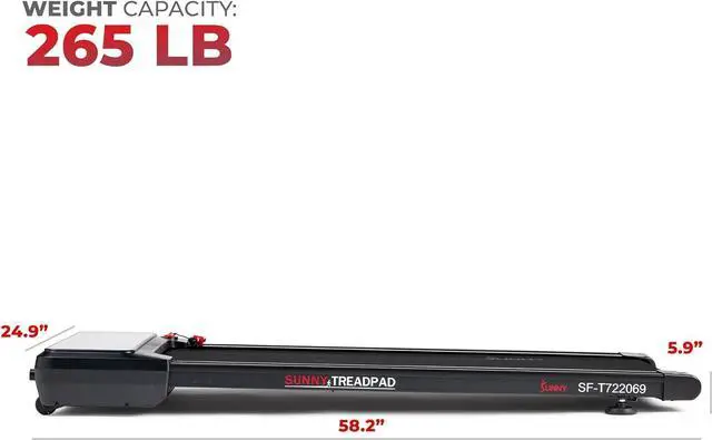 Alt view image 6 of 7 - Sunny Health & Fitness Sleek Compact Smart Treadpad Pacer Dual Mode Walking/Running Treadmill with 6-Level Auto Incline, Remote Control & Exclusive SunnyFit App Enhanced Bluetooth Connectivity