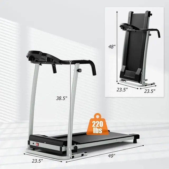 Alt view image 7 of 7 - Goplus Foldable Treadmills for Home, Freestanding Folding Treadmill with 12 Preset Programs, Adjustable LCD Display, Pulse Sensors, Portable Compact Treadmill for Walking and Jogging