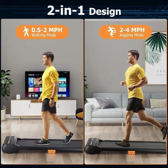 Alt view image 2 of 7 - Goplus Walking Pad, Under Desk Treadmill for Home and Office, Walking Pad Treadmill Under Desk with 265 lbs Capacity, 12 Preset Programs, Watch-Like Remote Control, LED Touch Screen, Installation-Free