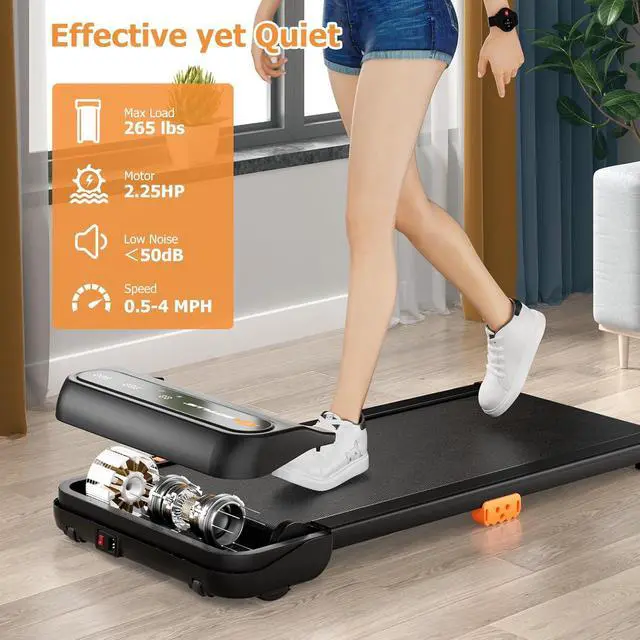 Alt view image 6 of 7 - Goplus Walking Pad, Under Desk Treadmill for Home and Office, Walking Pad Treadmill Under Desk with 265 lbs Capacity, 12 Preset Programs, Watch-Like Remote Control, LED Touch Screen, Installation-Free
