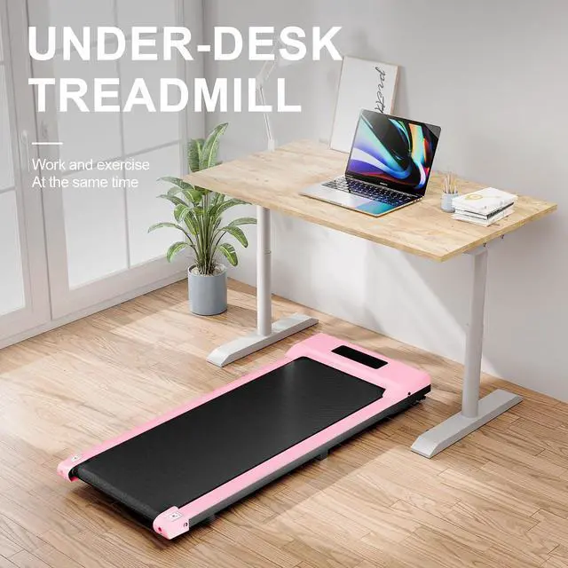 Alt view image 2 of 7 - Walking Pad Treadmill Under Desk, 6.2MPH Standing Desk Treadmill for Home & Office Use, 2.5HP Quiet Flat Running Machine with Remote Control, Installation Free, Easy to Move