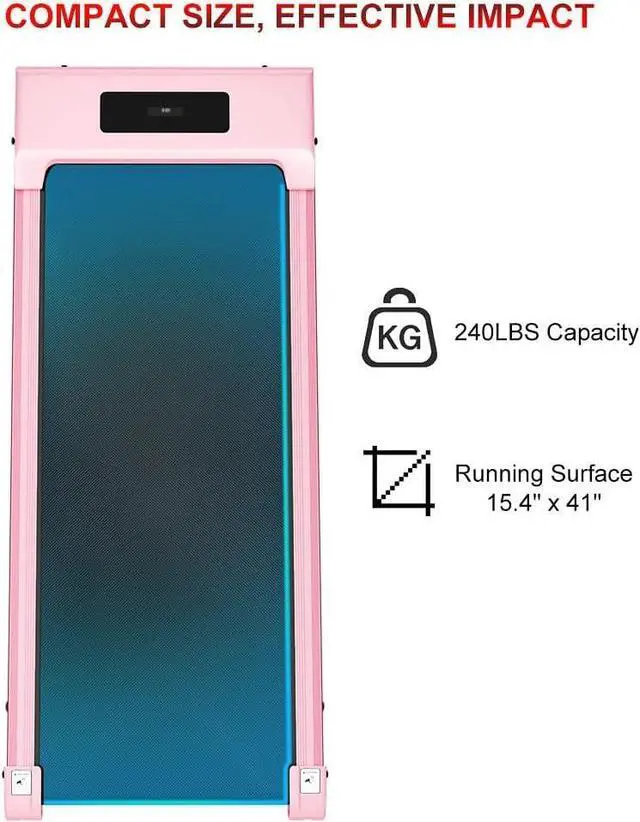 Alt view image 7 of 7 - Walking Pad Treadmill Under Desk, 6.2MPH Standing Desk Treadmill for Home & Office Use, 2.5HP Quiet Flat Running Machine with Remote Control, Installation Free, Easy to Move