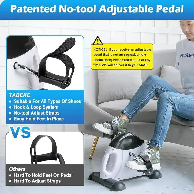 Alt view image 2 of 7 - Under Desk Bike Pedal Exerciser - TABEKE Mini Exercise Bike for Arm/Leg Exercise, Pedal Exerciser for Seniors with LCD Display