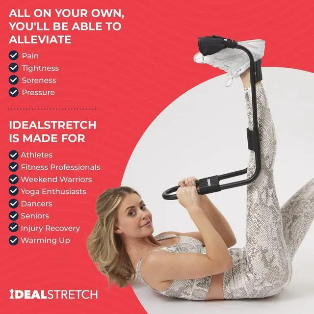 Alt view image 7 of 7 - IdealStretch Original - Hamstring, Lower Back & Calf Stretcher - Knee Extension & Pain Relief